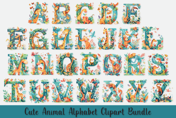 Adorable Designs: The Cute Animal Alphabet Clipart Bundle