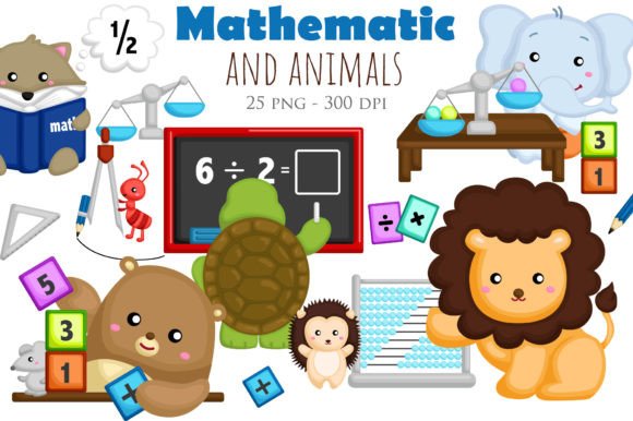 Adorable Math Animals: 25 Clipart Designs for Creatives