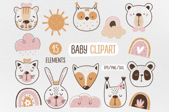 Animal Face Clipart Set: Charm Your Creative Projects