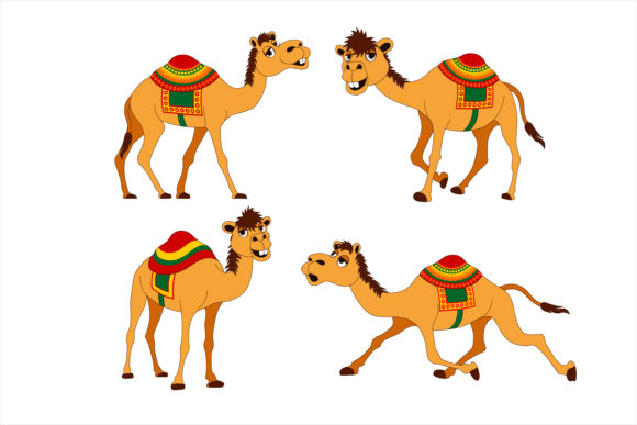 Bringing Desert Charm to Your Projects with Cartoon of Animal Camels Vector
