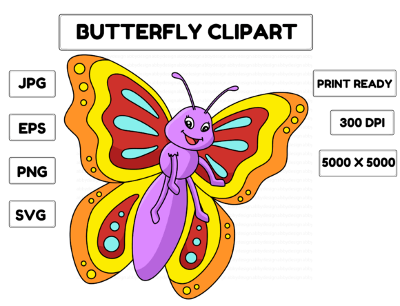 Bringing Joy to Design: The Butterfly Cartoon Clipart