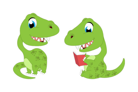 Charming Cute Dinosaur Animal Cartoon for Modern Design