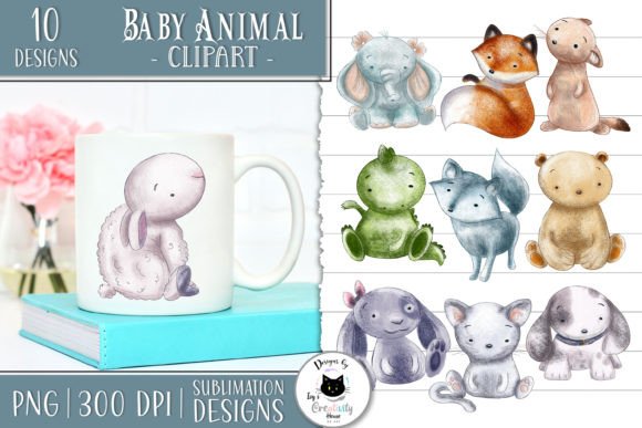 Cute Baby Animal Clipart: Nursery PNG Bundle
