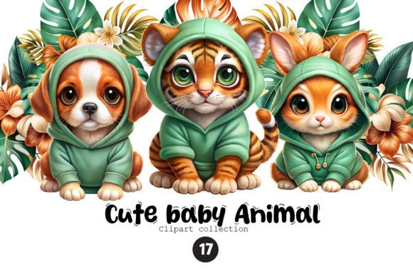 Cute Baby Animal Clipart Set: Spring Design Essentials