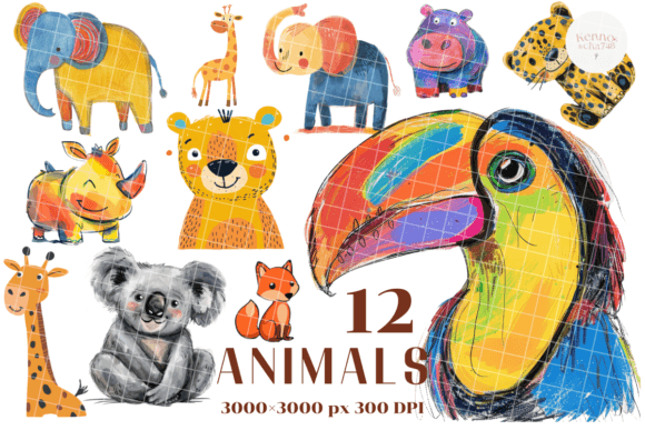 Cute Digital Animal Illustrations for Ki: Elevate Your Creative Projects