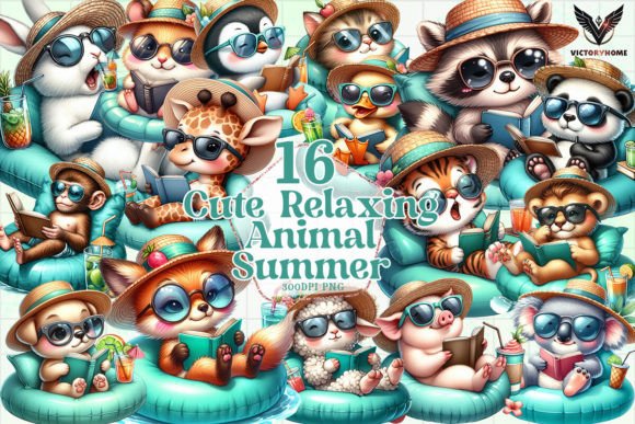 Cute Relaxing Animal Summer Clipart: Beyond Basic Graphics
