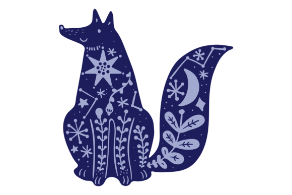 Fox with Night Sky Pattern: Unleashing Magic in Design