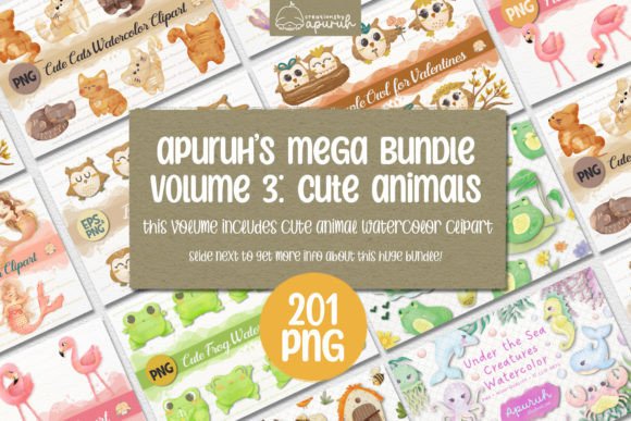 Mega Bundle VOLUME 3: Elevate Your Brand with Animal Watercolor