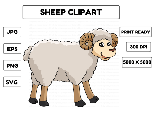 Sheep Animal Cartoon Colored Clipart: A Creative Asset