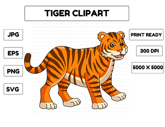 Unleashing Creativity: The Tiger Animal Cartoon Colored Clipart